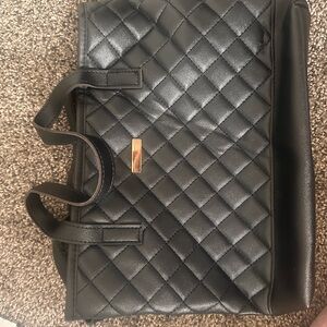 Elegant Black Quilted Tote Bag
